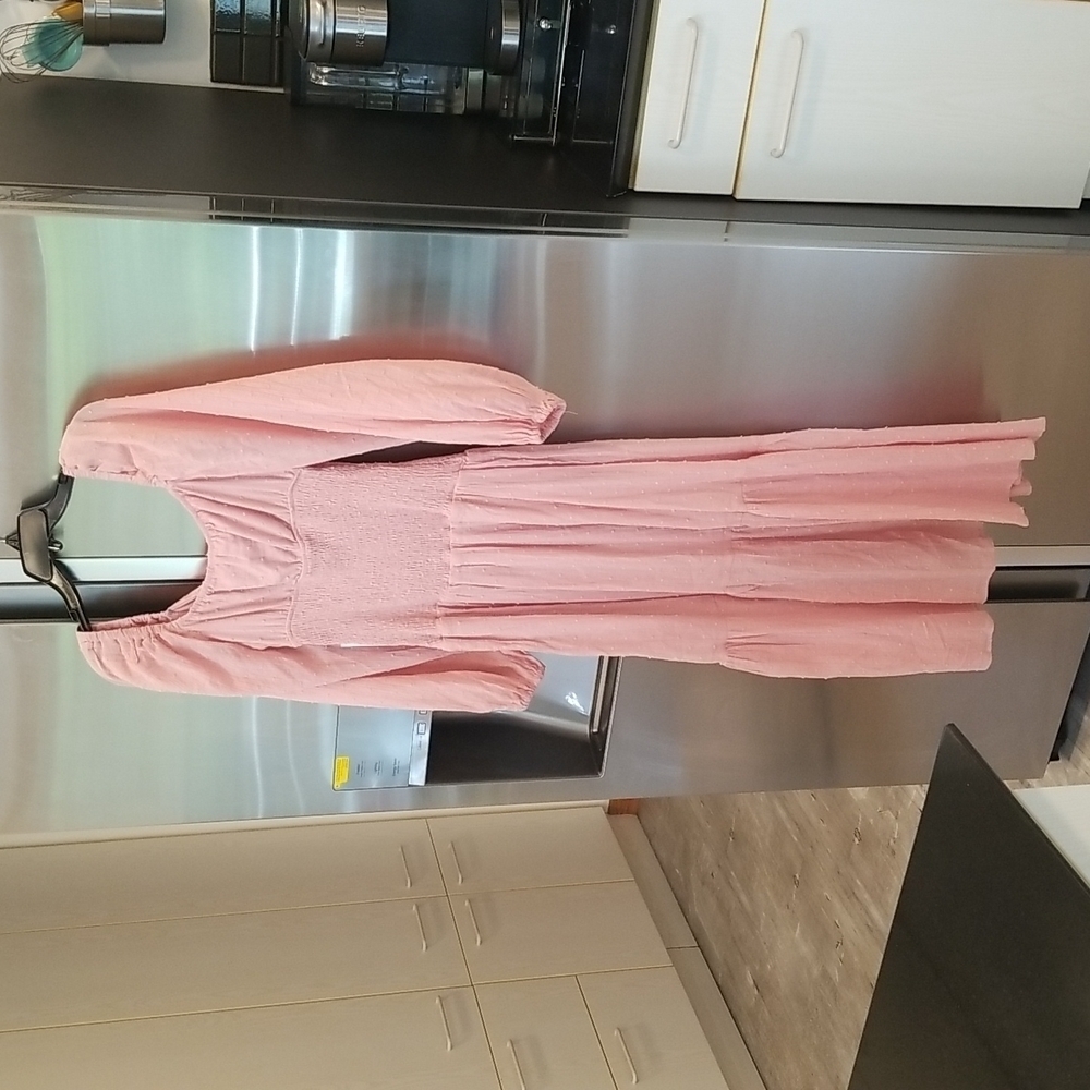 💕ASTR THE LABEL💕 Long Sleeve Twist Bust Dress ~ Soft Pink Small XS NWT - Picture 6 of 12